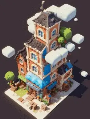 mscene Image of a building generated by GoAPI's Stable Diffusion API using LoRA models