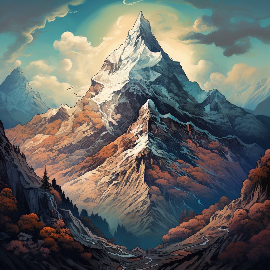 an enlarge image of the previously generated mountain image