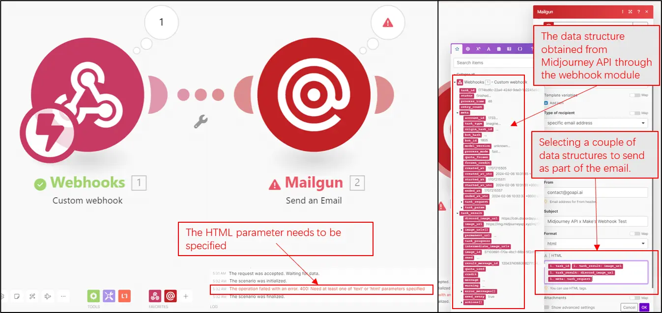 debugging Mailgun module's configuration in Make