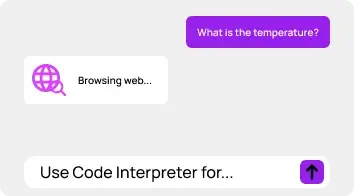 Example showing that GPTs API can browse the web and use code interpreter